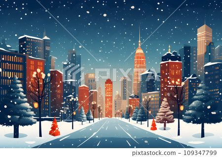 christmas tree in the city.GenerativeAI. 109347799