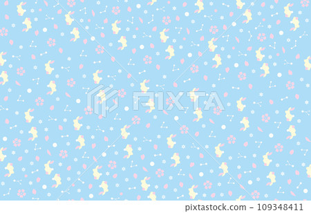 Seamless rabbit and cherry blossom background Seamless rabbit and cherry blossom background 109348411