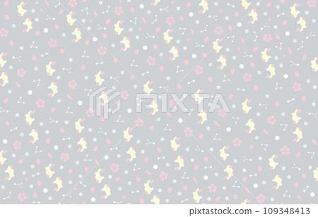 Seamless rabbit and cherry blossom background Seamless rabbit and cherry blossom background 109348413