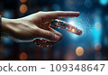 Human hand with high-technology, Concept of humans and AI technology 109348647