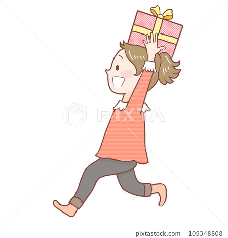 頭上頂著禮物的女孩 109348808