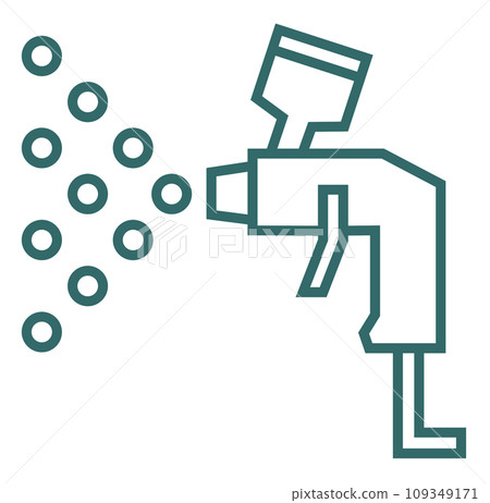 Illustration of an air spray gun that sprays paint for painting 109349171