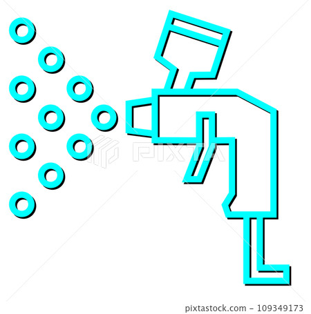 Illustration of an air spray gun that sprays paint for painting Illustration of an air spray gun that sprays paint for painting 109349173