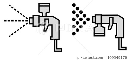 Illustration of an air spray gun that sprays paint for painting 109349176