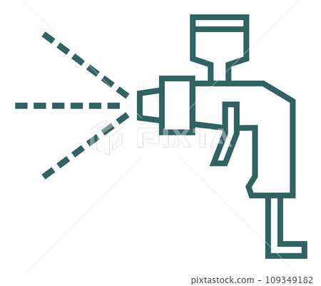Illustration of an air spray gun that sprays paint for painting Illustration of an air spray gun that sprays paint for painting 109349182