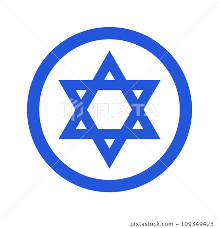 Round Jewish symbol. Israel. vector. 109349423