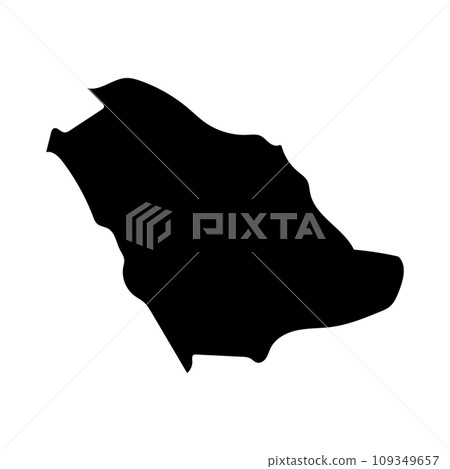 沙烏地阿拉伯地圖輪廓圖示。向量。 沙烏地阿拉伯地圖輪廓圖示。向量。 109349657