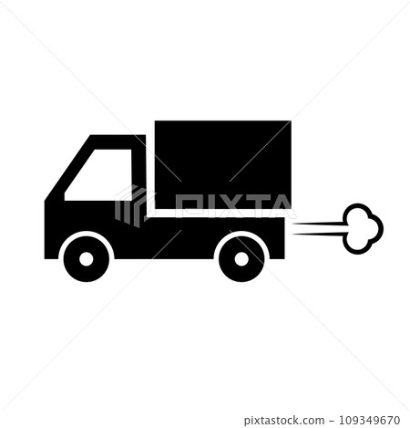 Driving truck silhouette icon. vector. Driving truck silhouette icon. vector. 109349670
