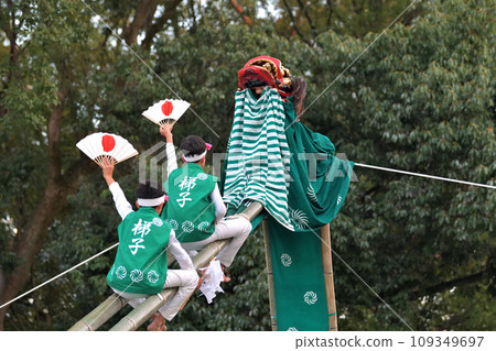 播州姬路秋季祭、英賀神社舞獅、梯獅 播州姬路秋季祭、英賀神社舞獅、梯獅 109349697