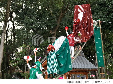 播州姬路秋季祭、英賀神社舞獅、梯獅 播州姬路秋季祭、英賀神社舞獅、梯獅 109349702