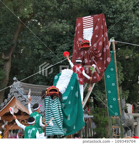 播州姬路秋季祭、英賀神社舞獅、梯獅 播州姬路秋季祭、英賀神社舞獅、梯獅 109349704