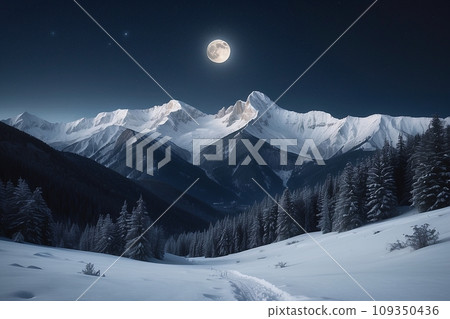 Snow scene 109350436