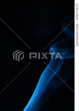Blue line, blue smoke on a dark background, colourful abstract 109351673