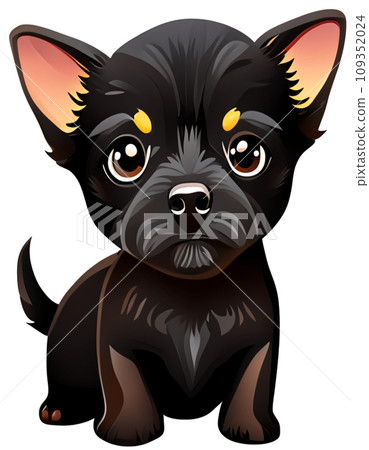 black dog cartoon cute 109352024
