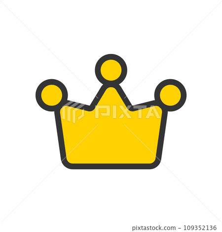 Simple and cute golden crown icon - image material for king/leader/ranking #1 109352136