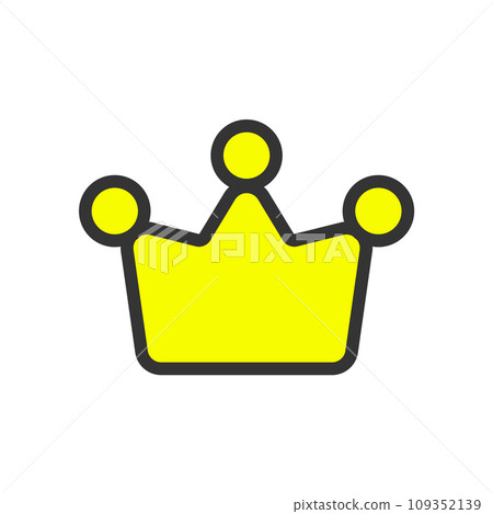 簡約時尚的鮮黃色皇冠圖示-圖片素材在排行榜中排名#1 109352139