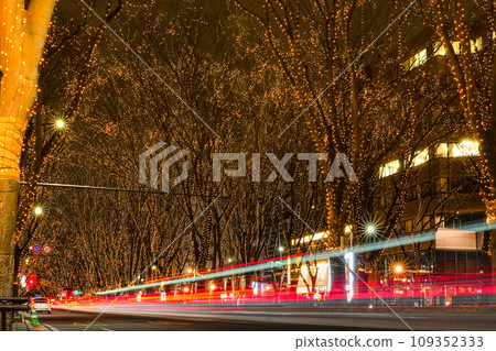 Sendai pageant of light and laser beam 109352333