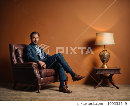 the man in home cabinet office room. AI the man in home cabinet office room. AI 109353549