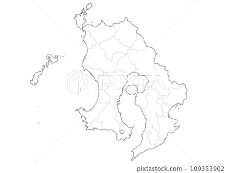 Blank map Kagoshima prefecture Blank map Kagoshima prefecture 109353902