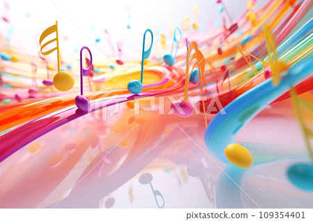 colorful musical notes-1 109354401