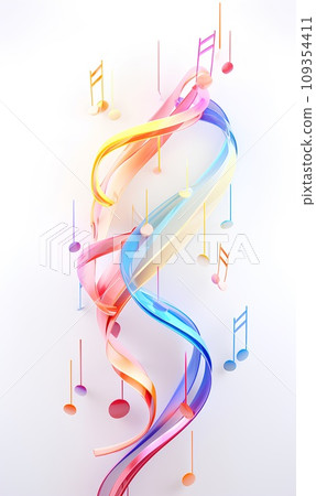 Colorful musical notes (vertical) -1 109354411