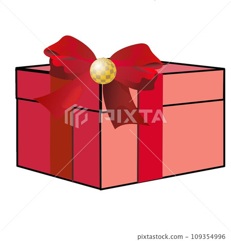 Illustration of a present box with a ribbon Illustration of a present box with a ribbon 109354996