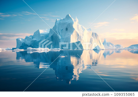 Glaciers and the icebergs in the water 109355065