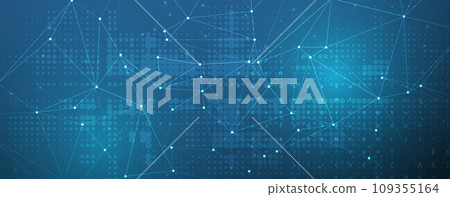 Neural network concept. Connected cells with links. High technology process. Abstract futuristic background. Handmade vector. 109355164