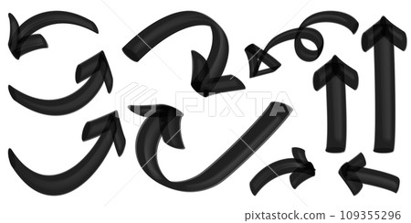 彎曲的箭頭組（黑色），看起來像是用粗記號筆繪製的 109355296