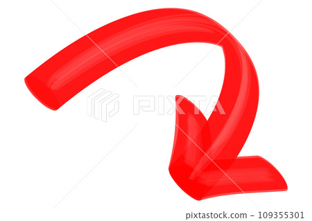 彎曲的箭頭(紅色),看起來像是用粗記號筆繪製的 彎曲的箭頭(紅色),看起來像是用粗記號筆繪製的 109355301
