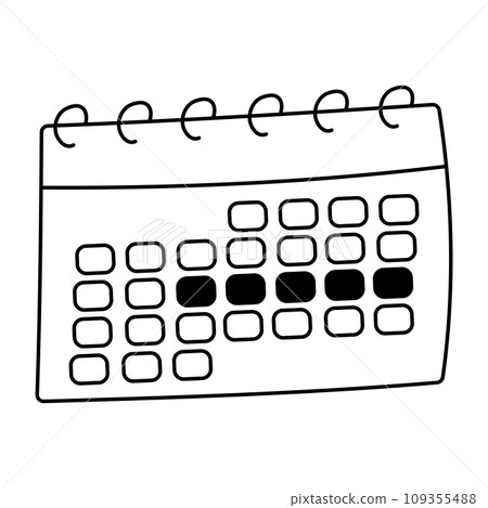 calendar female menstruation cycle month icon line 109355488