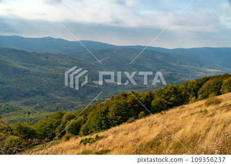 Polonina Wetlinska, Bieszczady mountain, Bieszczady National Park, Poland. Polonina Wetlinska, Bieszczady mountain, Bieszczady National Park, Poland. 109356237