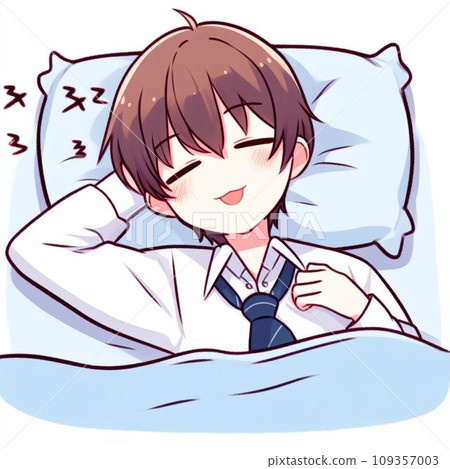 A male office worker sleeping happily and comfortably A male office worker sleeping happily and comfortably 109357003