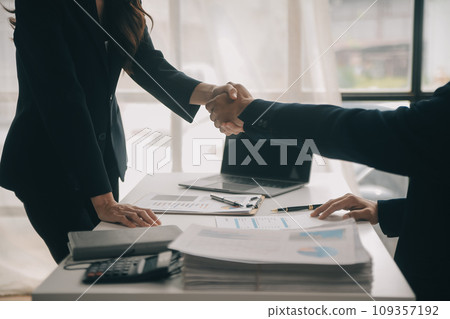 Business Documents, Auditor businesswoman checking searching document legal prepare paperwork or report for analysis TAX time,accountant Documents data contract partner deal in workplace office 109357192