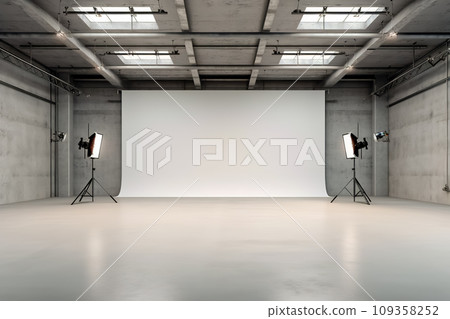 Modern photo studio with equipment. Generative AI 109358252