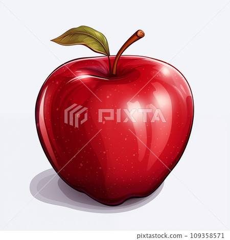 手绘卡通新鲜红苹果插画 109358571