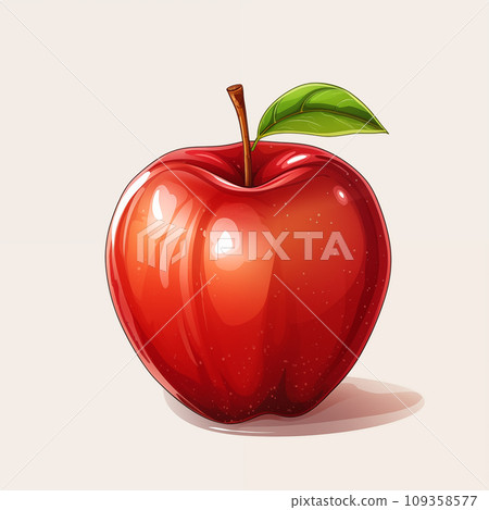 Hand drawn cartoon fresh red apple illustration Hand drawn cartoon fresh red apple illustration 109358577