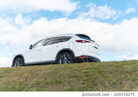 white SUV type passenger car 109359275