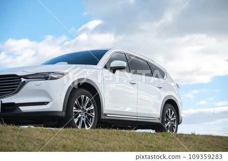 white SUV type passenger car 109359283