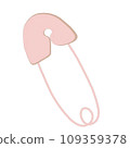 pink pin office stationery cartoon hand drawn minimal 109359378