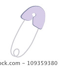 purple pin office stationery cartoon hand drawn minimal 109359380