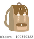 school bag backpack office stationery cartoon hand drawn minimal 109359382
