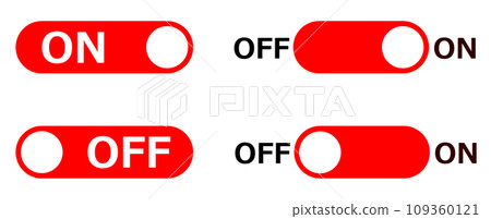 Illustration of a slide switch that turns the power on and off 109360121
