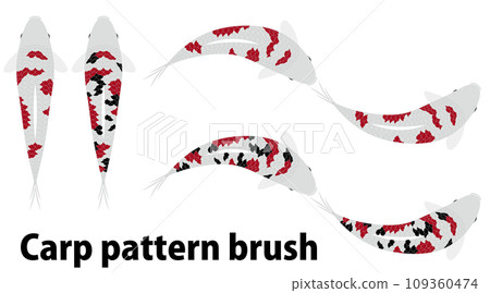 美麗的錦鯉圖案筆刷 109360474