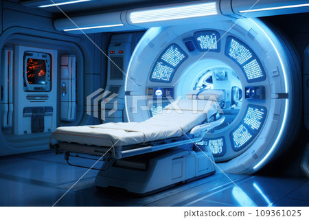 MRI scan device in hospital. Generative AI MRI scan device in hospital. Generative AI 109361025