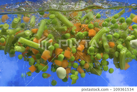 fresh vegetables cooking in water 109361534