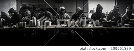Homeless people in homeless shelter Homeless people in homeless shelter 109361589