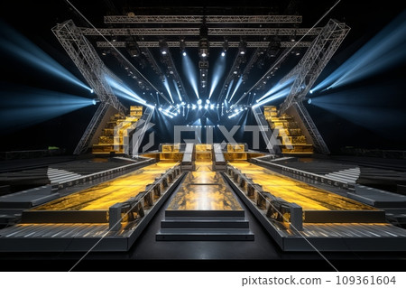 Empty bright stage of a big hall 109361604