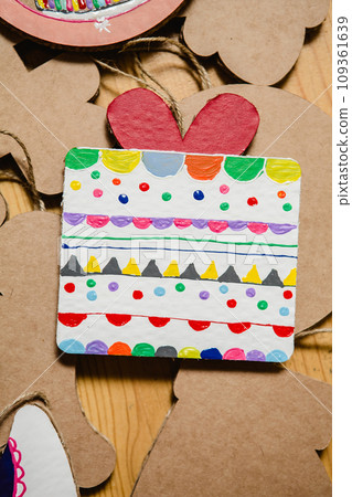 Cardboard toys for the Christmas tree or garland. New year decorations. Cardboard toys for the Christmas tree or garland. New year decorations. 109361639