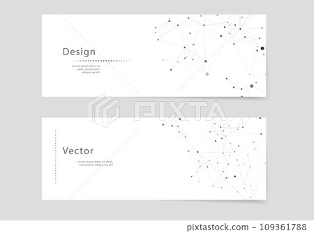 Vector cover brochures with connect lines and dots. Banner template for technology. Modern network science design Vector cover brochures with connect lines and dots. Banner template for technology. Modern network science design 109361788